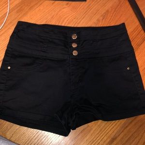 black high waisted shorts